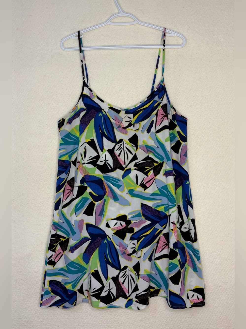 Vans Tropical Abstract Print Cami Mini Dress with Adjustable Spaghetti Straps - Picture 16 of 16